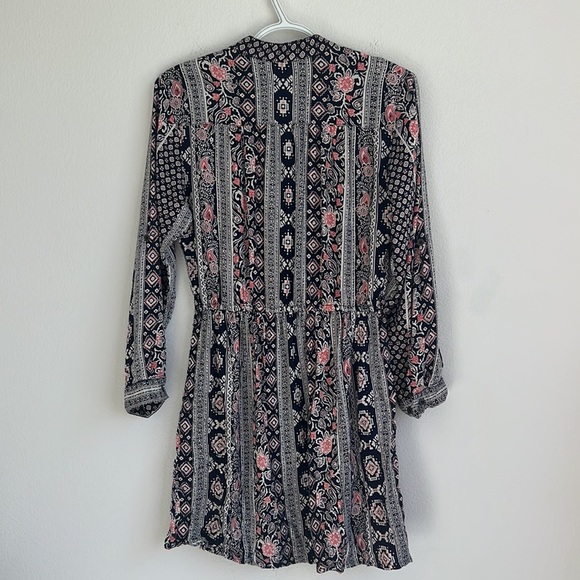 Angie Dark Blue Boho Mini Dress - Picture 6 of 13